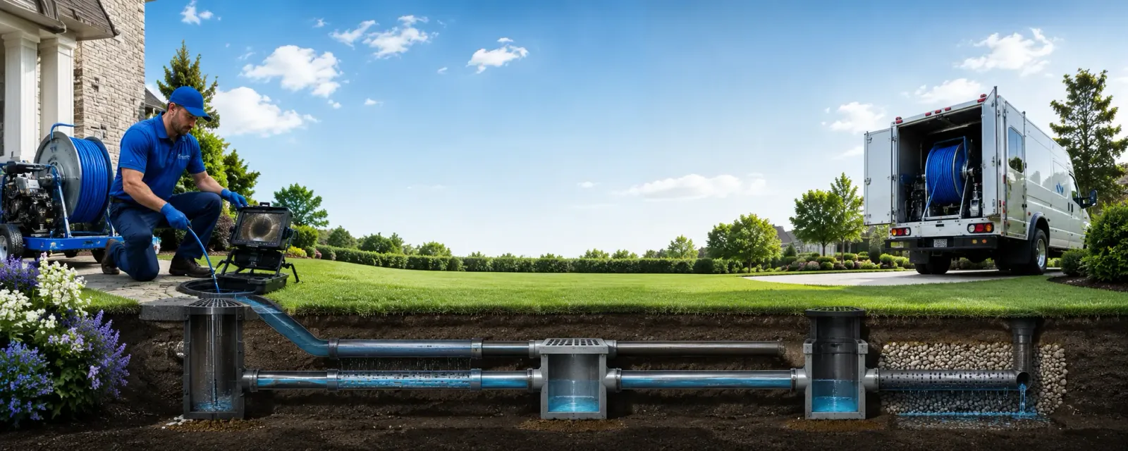 Outdoor drain cleaning information for Golden Eagle, IL